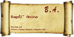 Bagó Anina névjegykártya